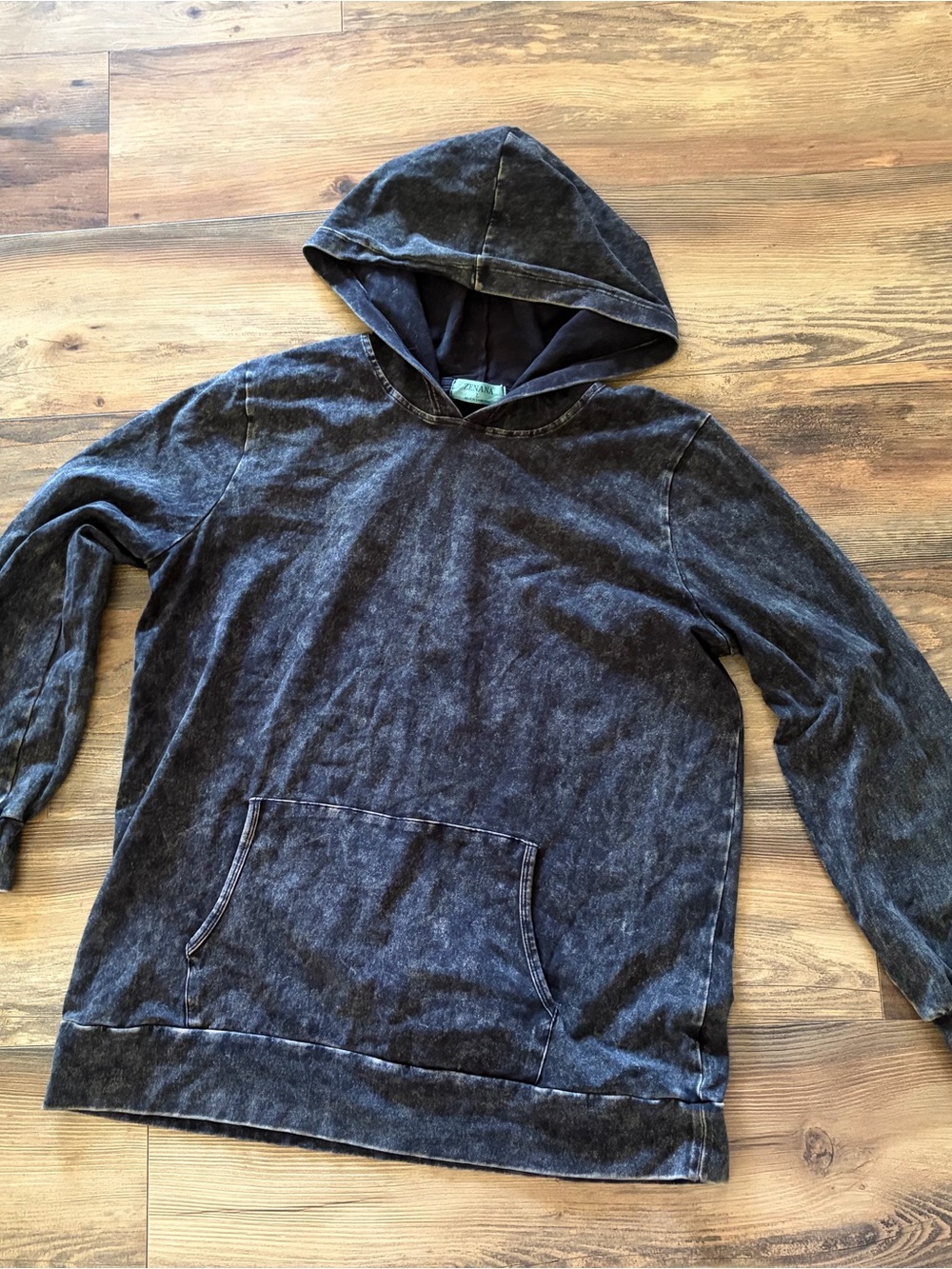 Zenana Outfitters Vintage Wash Black Hooded Pullover